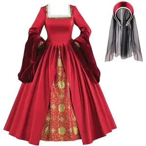 Tudor Court Gown - Anne Boleyn & Elizabethan Royal Dress Red
