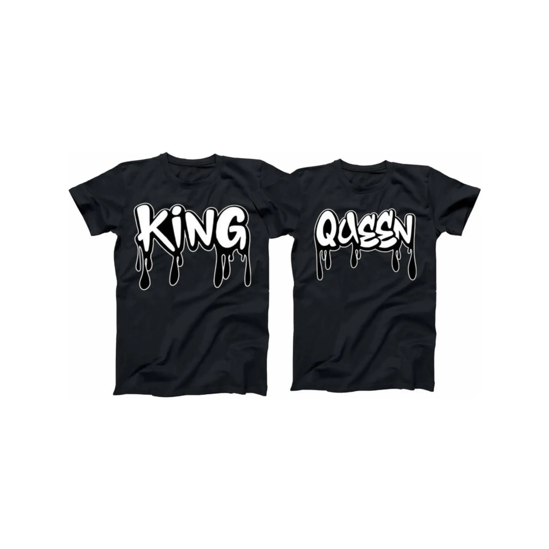 Men's King & Queen Crown Graphic T-Shirt, Casual Fashion Short Sleeve Round Neck Top in Soft Cotton for Couples, Summer Daily Wear, Shortsleeve, Comfortable, Fits, Clothes
