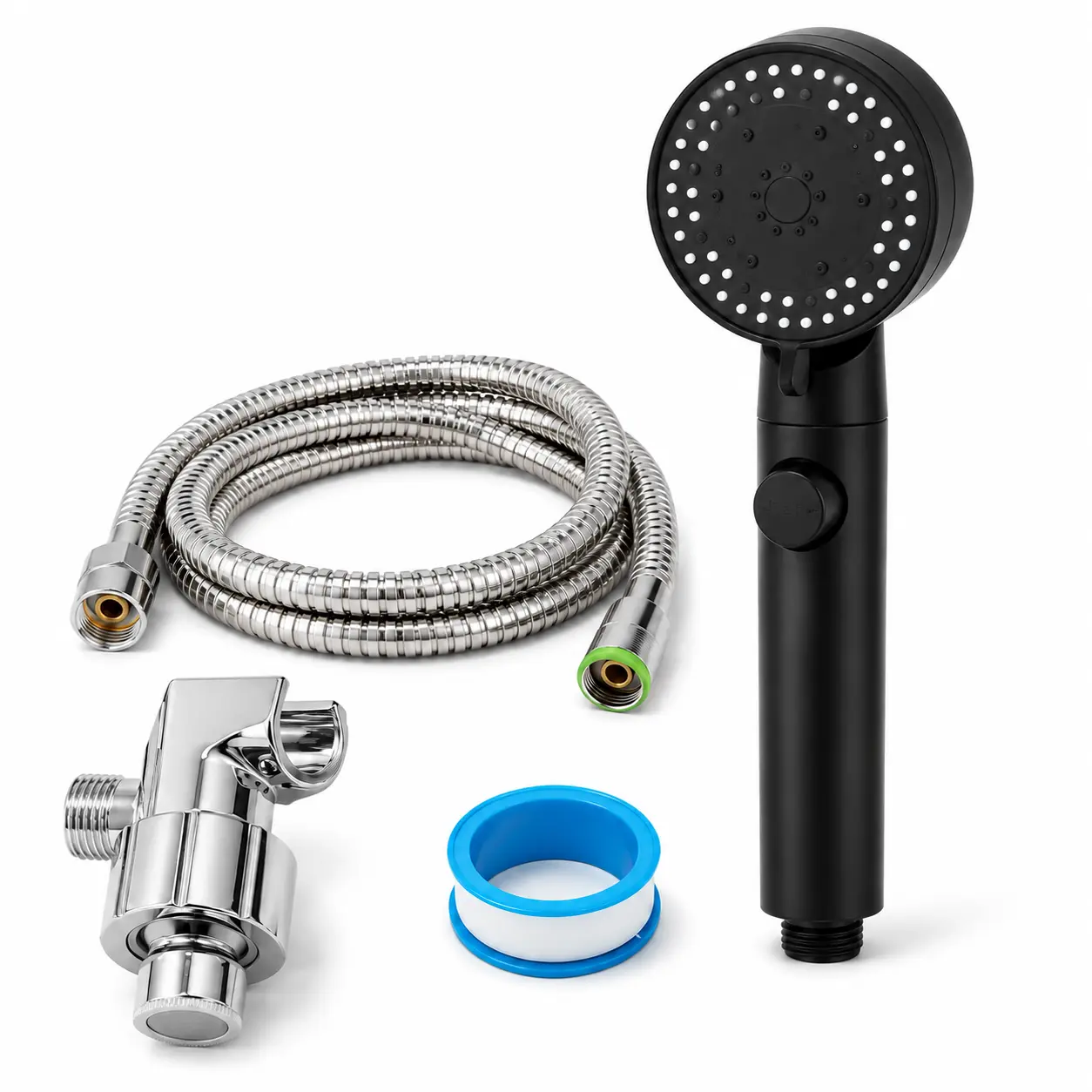 High Pressure Rainfall Shower Head with 5 Modes, 2026 Ultimate Bathroom Upgrade for Low Water Pressure, Matte Black Handheld Sprayer Set