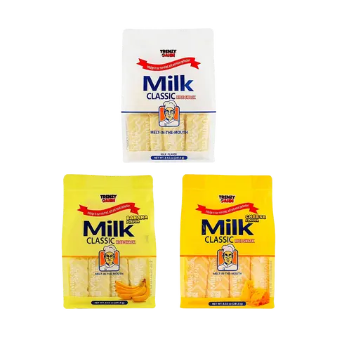 TRENZY GAHM Korean Milk Rice Crackers - 3 Flavor Variety Pack (Original, Cheese, Banana) - 241.8g x 3 Bags - Popular Korean Snack, Rich Milky Flavor, Delicious & Addictive