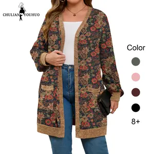 Chulianyouhuo 2026 Plus Size Cardigan for Women - Lightweight Open Front Long Sweater with Side Slit Hem with Pockets TikTokShopHolidayHaul