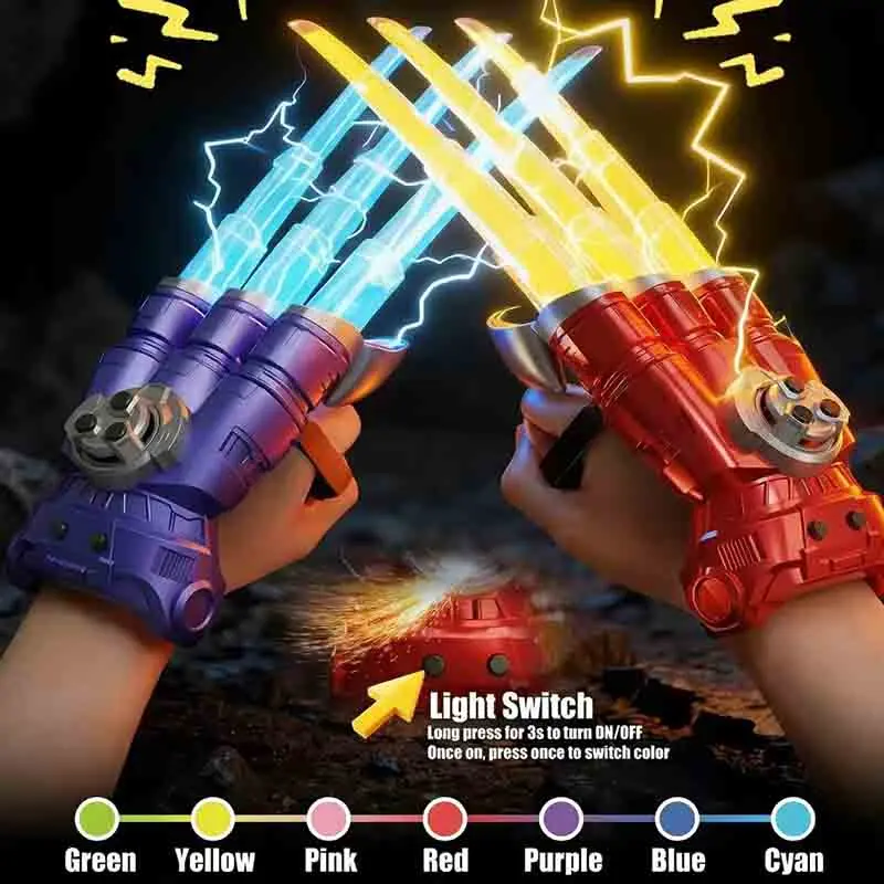 QRD Glow Claw Toy with Real Spark Effect & Color Lights Wrist Flick Action, Rechargeable Fun Gadget