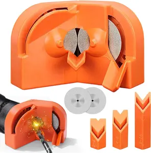 Drill Bit Sharpener with 2 Grinding Wheels,Portable Multipurpose Drill Bit Sharpener for Grinder Attachment,Power Drill Bit Sharpener for All Bits. nut removal tool   Multipurpose Drill Bit Sharpener house repair kit set