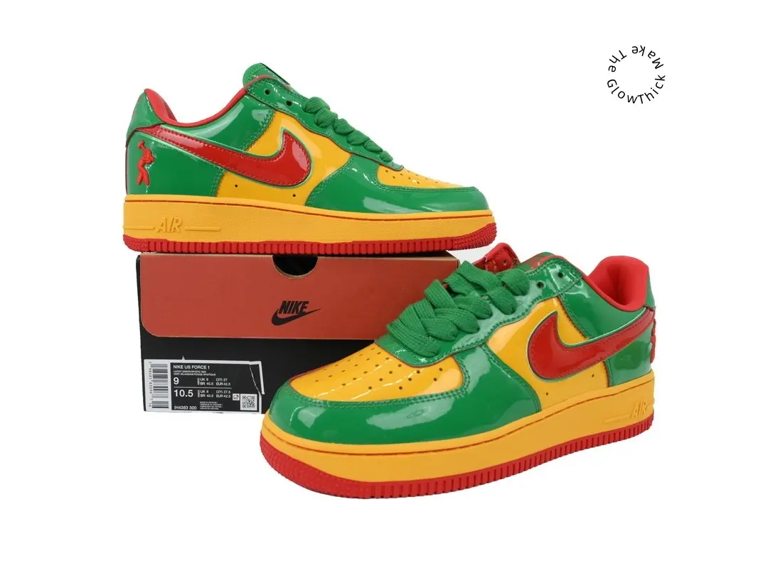Street Eye-catching Color Block Low Top Skate Shoes For Men, Green Yellow Red Patent Leather Platform Sneakers, American Vintage Versatile Casual Daily Footwear For Young Men