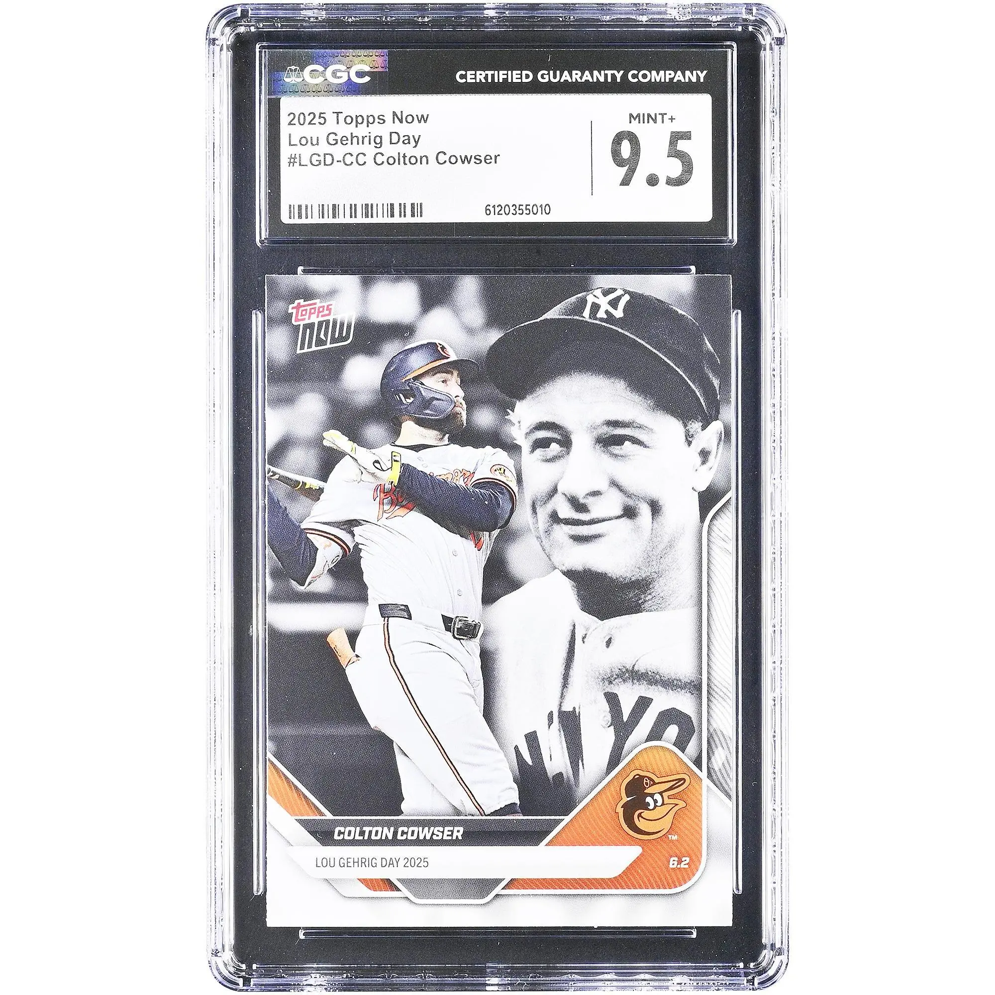 Colton Cowser Baltimore Orioles 2025 Topps Now Lou Gehrig Day #LGD-CC CGC Authenticated 9.5 Card