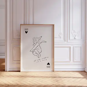 Angel Number 555 Playing Card Print Poster No Frame Instant, Cherub Angel Print, Angel Number Poster, Angel Number Wall Art Print