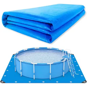 16 x 16 Ft Swimming Pool Ground Cloth Square Swimming Pool Liner Pad for Above Ground Swimming Pools Heavy Duty Pool Ground Mat Protector Pad Prevents Punctures Pool Tarp