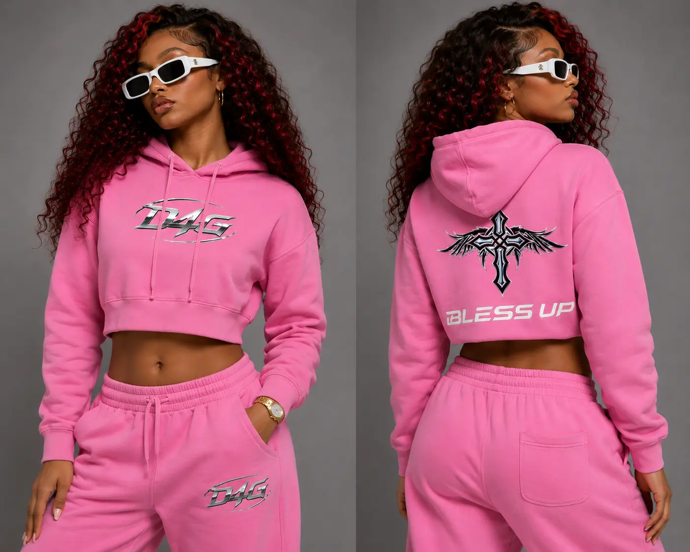 D4G  Washed Cropped Hoodie