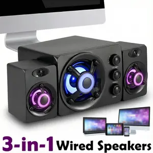 Speaker,Wired Computer Speakers ,Audio USB Powered Surround Sound System for Desktops & Laptops