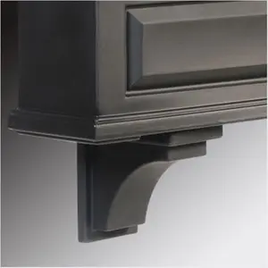 212 MAIN Nantucket Stylized Hanging Decor Decorative Brackets 2-Pack - Black, 7x4 in, Curved Shape, Polyethylene, Includes Screws