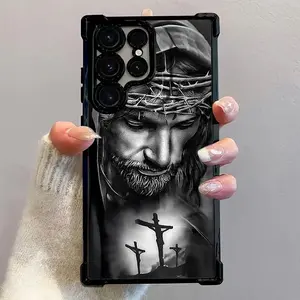 Thorned Sacred Icon Phone Case, Luxury Designer Protection For SamsungS25/S24/S23/S22 Ultra Plus FE, Personalized Durable Accessories For Stylish Phone Users