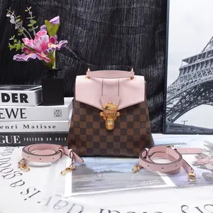 Pre-owned Louis Vuitton canvas Backpacks Clapton Brown Pink Coated Backpack T10237956