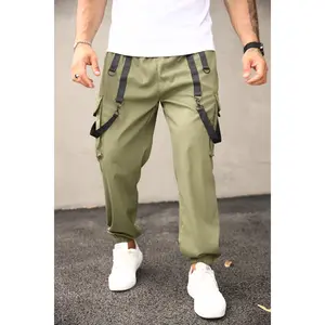 Men’s Army Green D Ring Hanging Strap Cargo Joggers, Elastic Waist Tactical Street Tapered Pants, Techwear Style, Y2K Fashion, Utility Cargo, Urban Core, Viral Streetwear, Clean Fit, Outdoor Style, Daily OOTD Trend valkyrie casual