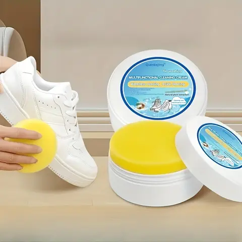 Sneaker Cleaning Paste, Whitening Stain Removal, Sneaker Stain Remover, Waterless Cleaner for Shoes, Tennis Shoe Cleaner, Faux Leather, Car Interior, Sofa, Women's Bags, Shoes Cleaning Agent