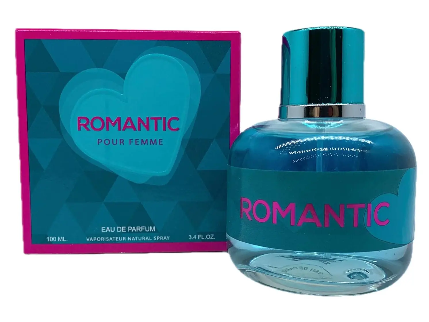 Romantic Perfume 3.4oz - Women's Fragrance - Rose, White Violet, Lily, Patchouli, Soft Musk