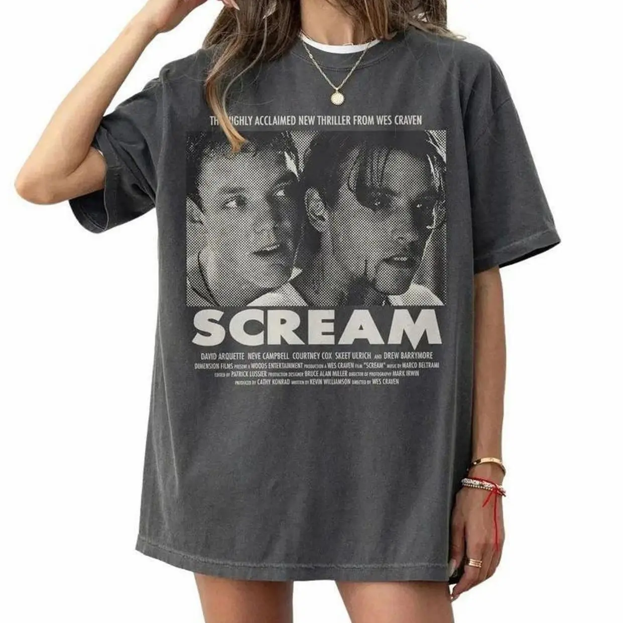 Vintage Scream Billy & Stu Graphic Tee, Retro 90s Horror Movie Oversized T-Shirt, Halloween Scream Movie Shirt