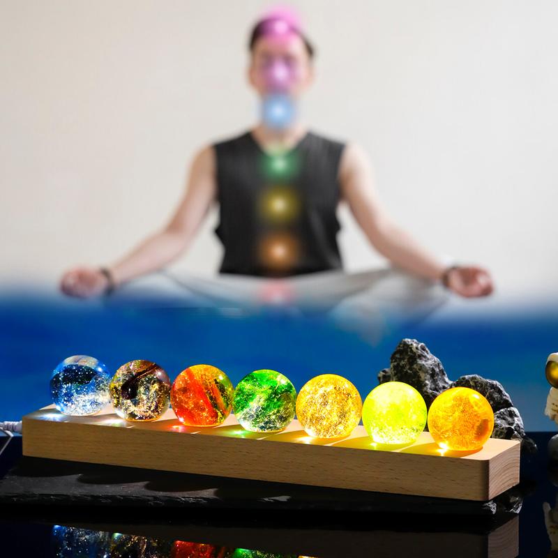 Healing Crystal Balls Set With Warm Light - Spiritual Gift For Her/Mom/Valentine’s Day!