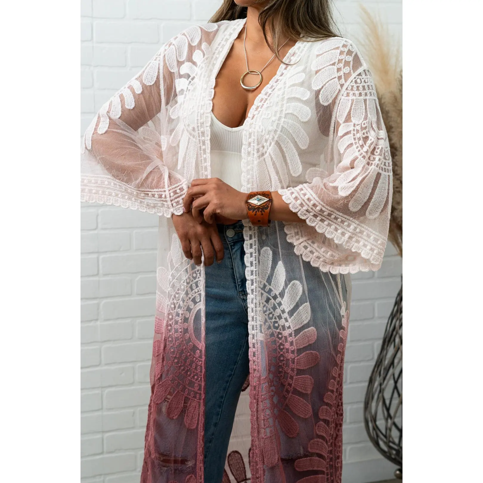Ombre Bohemian Lace Kimono