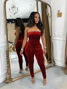 Women's Velvet Jumpsuit
