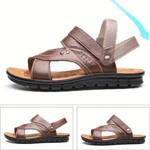 Men's Adjustable Back-strap Summer Sandals - Casual Beach Slides with Non-Slip Rubber Sole for Outdoor Hiking, Daily Wear & Water-Friendly Activities, Sleek Sandal Design |     Durable Traction Footwear, Beach Shoes
