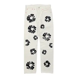 Denim Tears x Levi's 501 Cotton Wreath Logo Jeans White Black