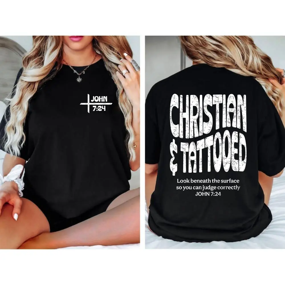 Casual Christian T-Shirt, Lightweight Graphic Crew Neck Top in Smooth Seamless Cotton for All Seasons, Graphics, Solid, Tshirt, Soft