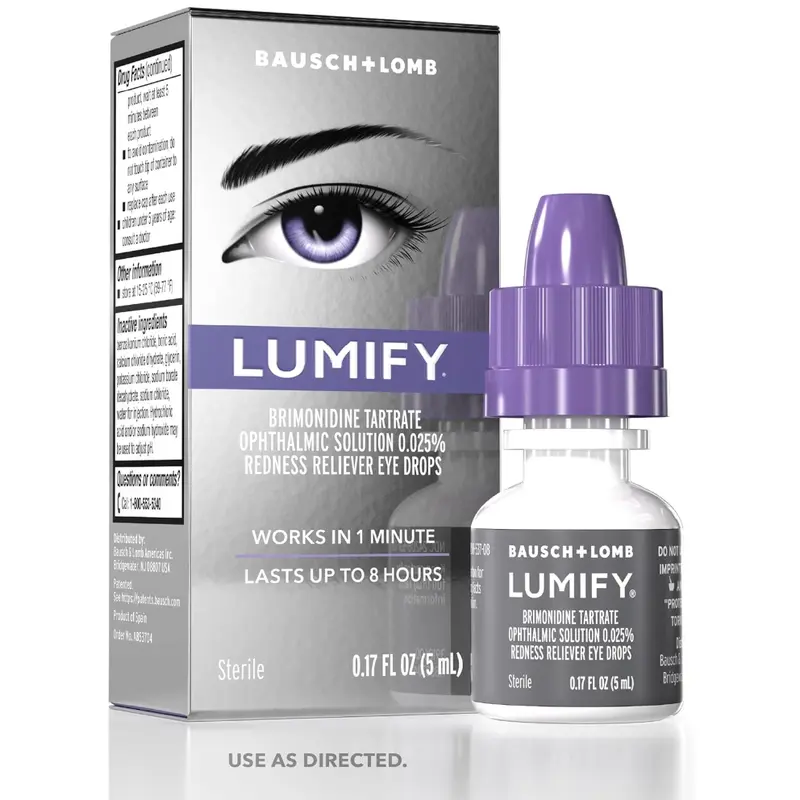 LUMIFY Eye Drops for Red Eyes, Redness Reliever for Brighter Looking Eyes, Works in 1 Minute & Lasts Up to 8 Hours, Eye Drops, 0.17 Fl Oz (5 mL)