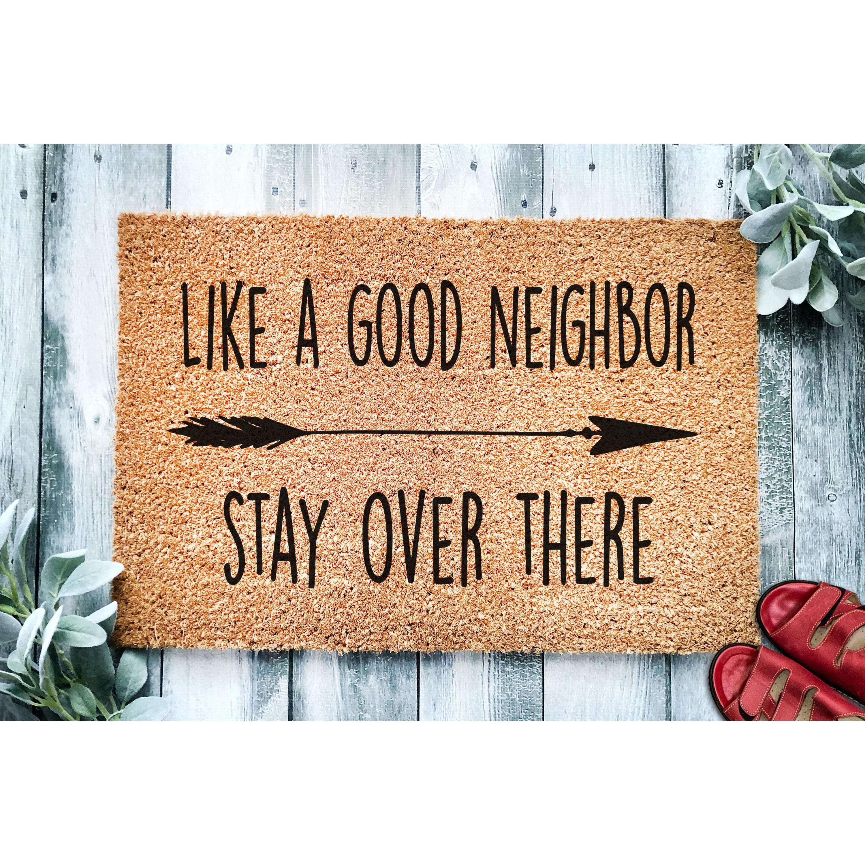 Doormat Like A Good Neighbor Stay Over There - Funny Go Away - Welcome Mat Funny Door Mat Funny Gift Home Doormat Housewarming Gift 1487zz - Made in Florida