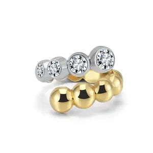 ETERI DUALIS Ring 14K Yellow & White Gold Vermeil with Moissanites