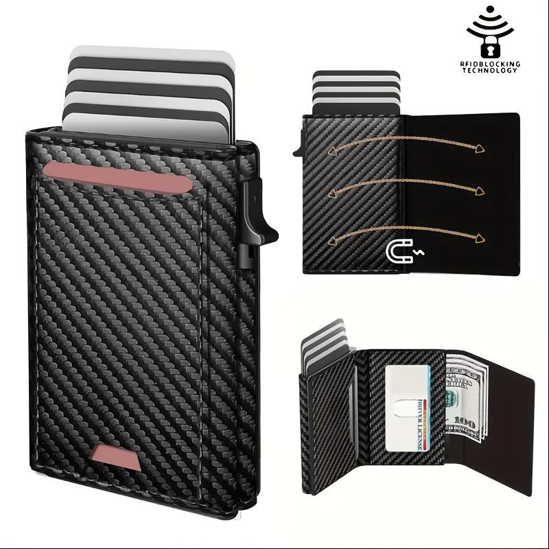 2025 New Men's Business Wallet with Multi-card Slots Magnetic Enclosure RFID Blocking Travel Card Holder Secure Card Pack