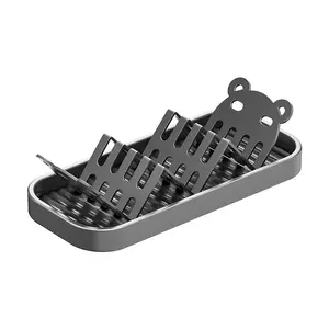 W-shaped soap holder with water-draining box - suitable for home countertops, bathrooms, multi-functional soap storage and placement rack - wholesale available