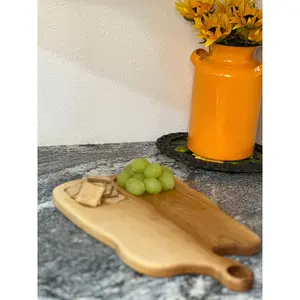 Handmade Calico Maple Charcuterie Board - Unique Hardwood Design with Food Pockets - Perfect Bread & Cheese Serving Tray
