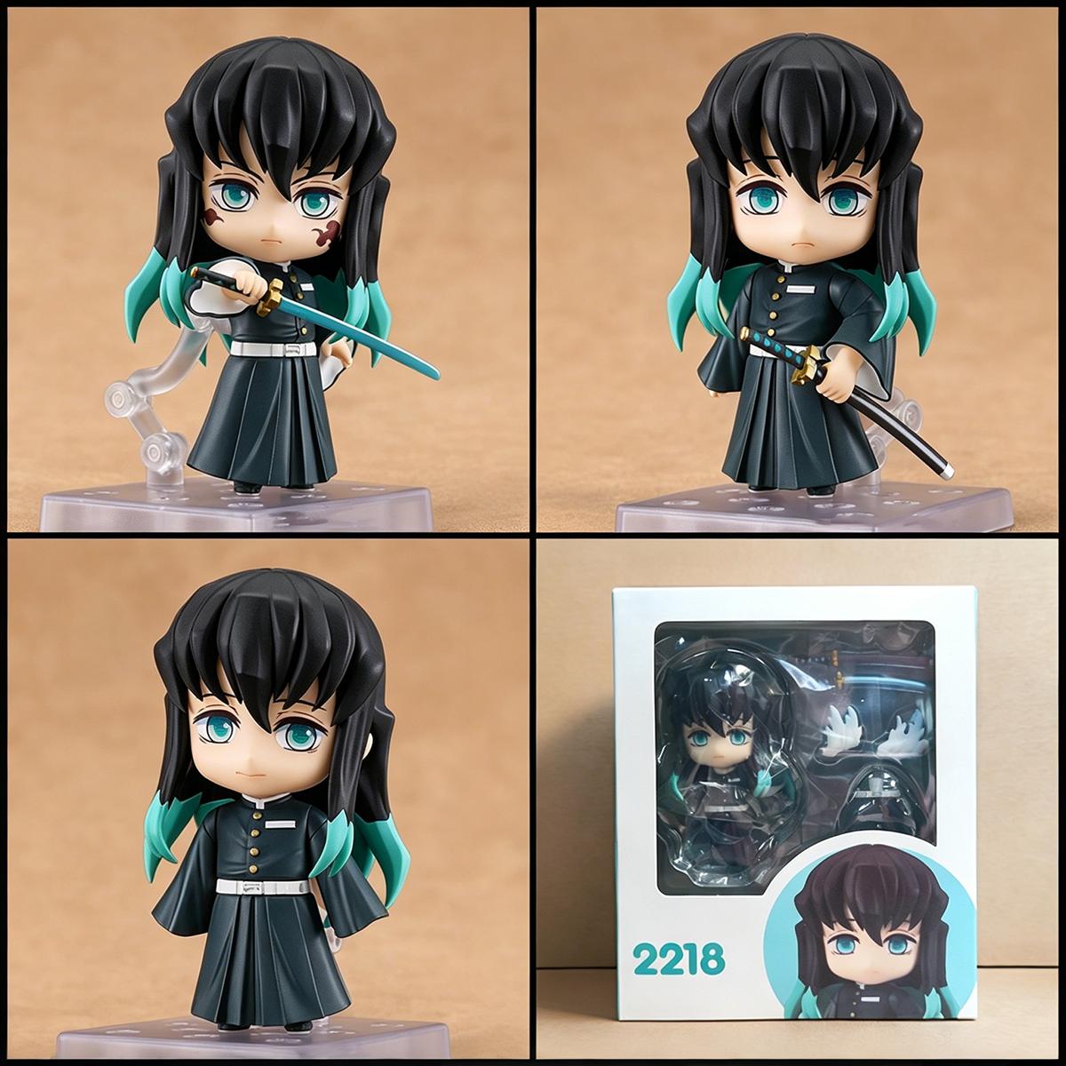 Demon Slayer Q Version Figures | Muichiro Mitsuri Nezuko Tanjiro Zenitsu Inosuke Rengoku Giyuu Shinobu Sanemi Genya Tengen Akaza | Collectible Anime Action Chibi Figure Toy with Movable Joints & Changeable Face