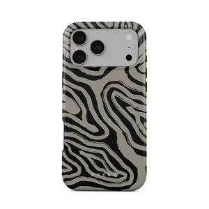 Black Sand BURGA MagSafe Tough Case | Abstract Topographic Aesthetic Phone Cover for iPhone 17 16 15 14 13 12 Series | Dual-Layer Shockproof Protection | MagSafe Compatible | Trendy Gift for Her