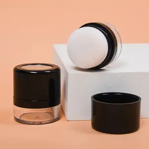 Mini Refillable Loose Powder Jars with Puff - Hypoallergenic, Portable Cosmetic Containers for Blush & Finishing Powders