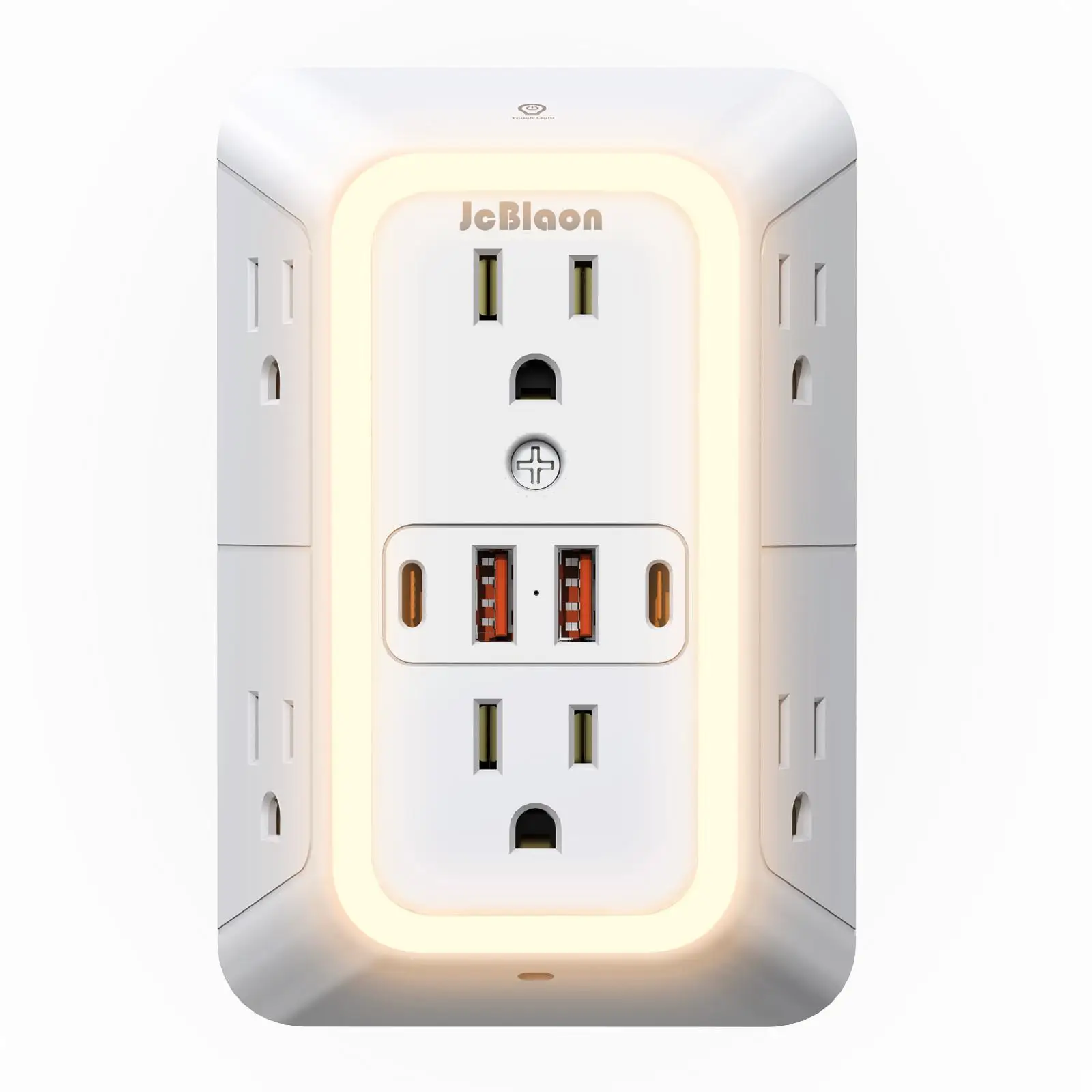 Outlet Extender with Night Light, Multi Plug Outlet, USB Wall Charger Surge Protector 4 USB Ports(2 USB C), Power Strip Electrical Outlet Splitter Exp