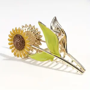 Stunning Sunflower Hair Clips - Non-Slip, Large Claw, Fashion Flower Shaped, Elegant Hair Accessories for Women - Perfect for Updo's, Weddings, and Everyday Styling