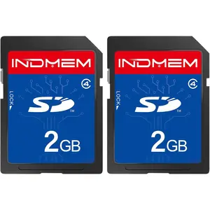 INDMEM 2 Pack SD Card 2GB Class 4 Flash Memory Card 2G SLC Stanard Secure Digital Cards (2PC)