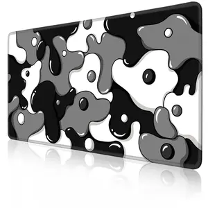 Gaming   for , Cute Black White Mousepad Laptop,Japanese Grey Anime  ,Big    for Game   Colorful Geometric   Waterproof   rubber base non-slip waterproof  mat XL Extended mouse pad mouse pad