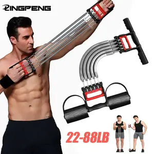 1pc 2/3-Purpose Spring Puller Chest Expander Multifunctional Elastic Rope Arm & Chest Muscle Training Equipment Workout Bands Fitness Training Band