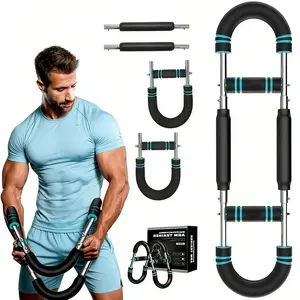 Resistance Twister Arm Exerciser for Men & Women, Detachable 2-Spring Black Edition, Portable Chest Clip Trainer with Elastic Spring, 2026 New Pro 60-100lb Adjustable Power Twister Bar