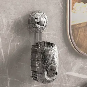 Automatic Toothpaste Dispenser for Bathroom - Wall Mount Squeeze Toothpaste Tube Holder with Strong Suction Cups, No Drill Space Saving Organizer for Sink Counter or Shower Toothbrush Transparent Gray