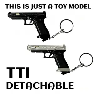 Mini Alloy Pistol-Shaped Keychain, Detachable Design, Collectible Toy Model