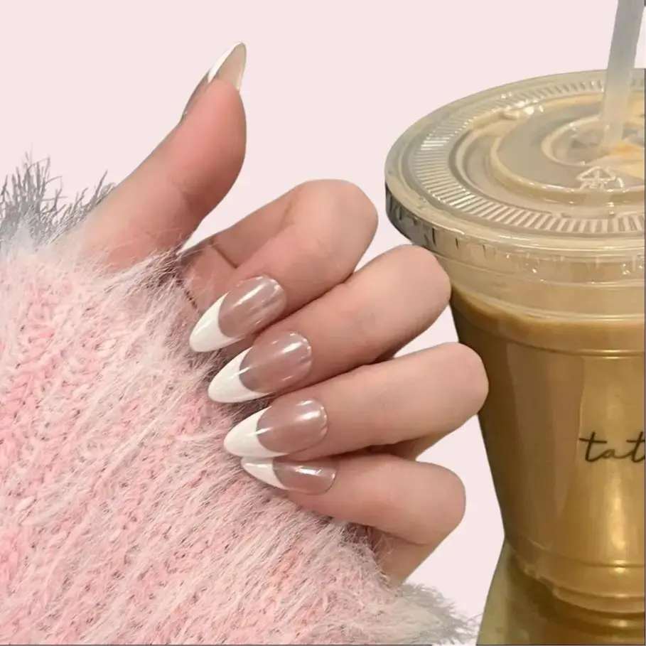 TanghuluNails custom order link/ French Chrome Acrylic Handmade Long-lasting Premium Reusable Press-on Nails for Everyday Wear