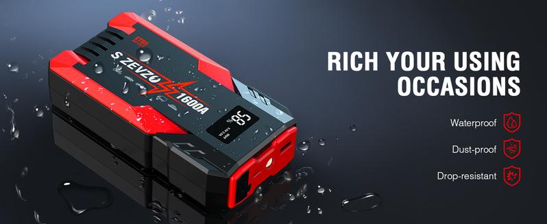 ET05 Portable Jump Starter — 12V Battery Pack for Up to 7.2L Gas & 5.5L Diesel Engines | 51.8Wh, USB Ports, LCD Display, LED Light