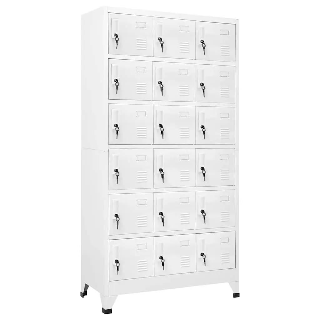 vidaXL Locker Cabinet, Home Office Storage Cabinet with Lockers and 18 Compartments, File Cabinet for Home School, Industrial Style, Metal 245966