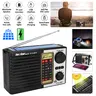Portable Solar Radio AM/FM/SW Radio with Loud Speaker, Digital Speaker with Strong Reception, LED Lights, USB Charging, Detachable Battery Compact Emergency Radio for Indoor, Outdoor, Travel, Storms