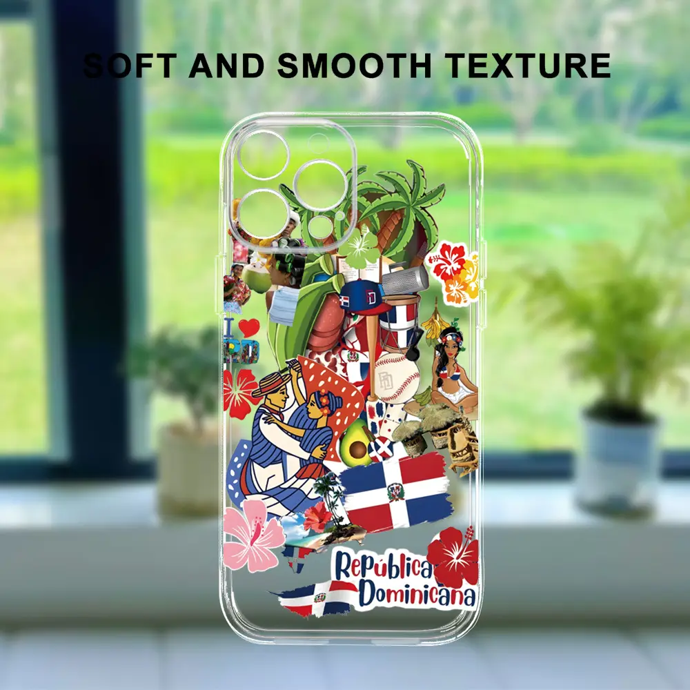 Simple and creative Dominican coconut tree puzzle pattern personality trend hot-selling men and women transparent s