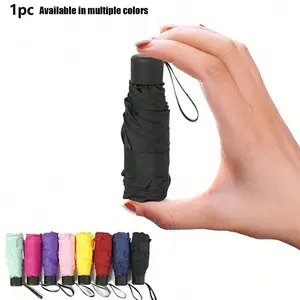 Ultra-Light Candy Color Folding Umbrella, Manual Open, Six Ribs Design, Portable Sun Protection, 6 Colors Available, Ideal for School Office Home Travel, Lightweight Umbrella