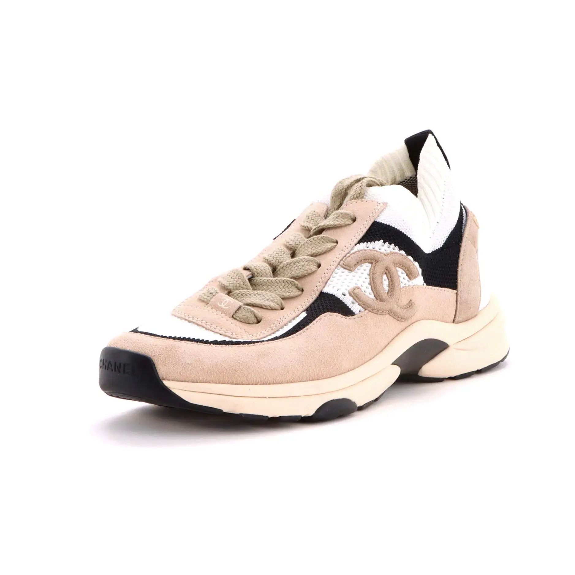 Pre-owned Chanel Women's CC Low-Top Sneakers Suede and Mesh by Rebag